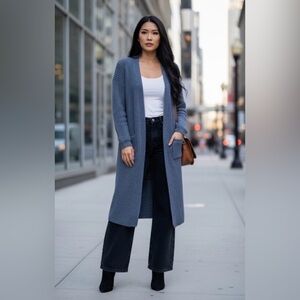 Wool Blend Long Cardigan